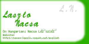 laszlo nacsa business card